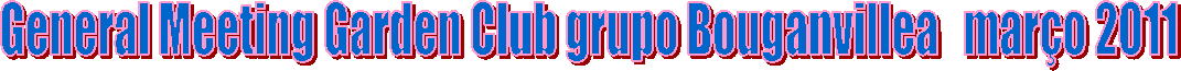General Meeting Garden Club grupo Bouganvillea   março 2011